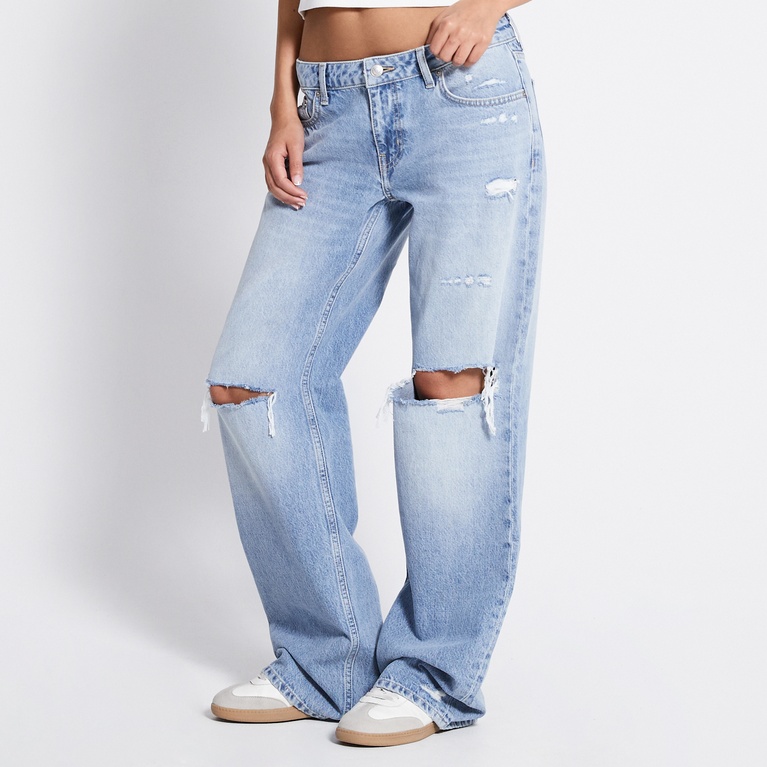 Low waist wide jeans "Low Rider"  Light heavy worn